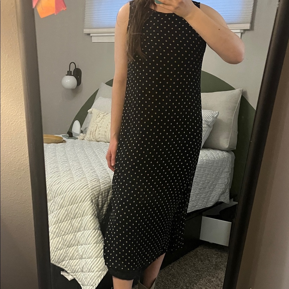 Vintage 100% Silk Polka Dot Dress